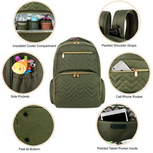 Load image into Gallery viewer, Fisher-Price Signature Morgan Backpack Diaper Bag - 	Olive
