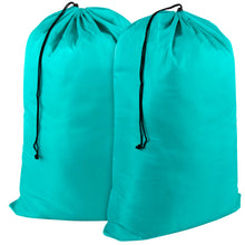 Load image into Gallery viewer, Drawstring Laundry Bag 2-Pack - Turquoise
