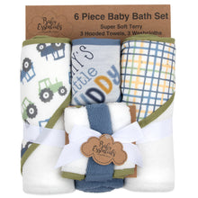 Load image into Gallery viewer, 6-pc. Baby Bath Set w/ Hooded Towel &amp; Wash Cloths - Daddy&#39;s Little Buddy
