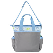 Load image into Gallery viewer, Baby Essentials 3 In 1 Blue Dino Themed Diaper Bag
