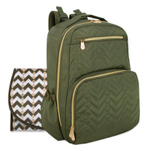 Load image into Gallery viewer, Fisher-Price Signature Morgan Backpack Diaper Bag - 	Olive
