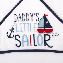 Load image into Gallery viewer, 6-pc. Baby Bath Set w/ Hooded Towel &amp; Wash Cloths - Daddy&#39;s Little Sailor
