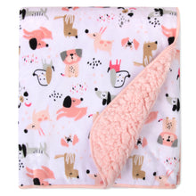 Load image into Gallery viewer, Baby Fleece Blankets 36&quot; x 30&quot; - Pink Puppy
