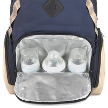 Load image into Gallery viewer, Baby Essentials Two Tone Diaper Bag Backpack w Changing Pad - Navy
