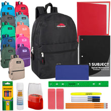 Load image into Gallery viewer, 17-Inch Classic Backpack with 20-Piece School Supply Kit - 12 Colors
