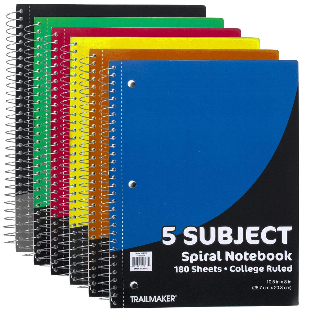 5 Subject Spiral Notebook - College Ruled