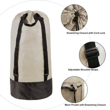 Load image into Gallery viewer, Wholesale Laundry Bag Backpack with Front Mesh Pocket - Khaki
