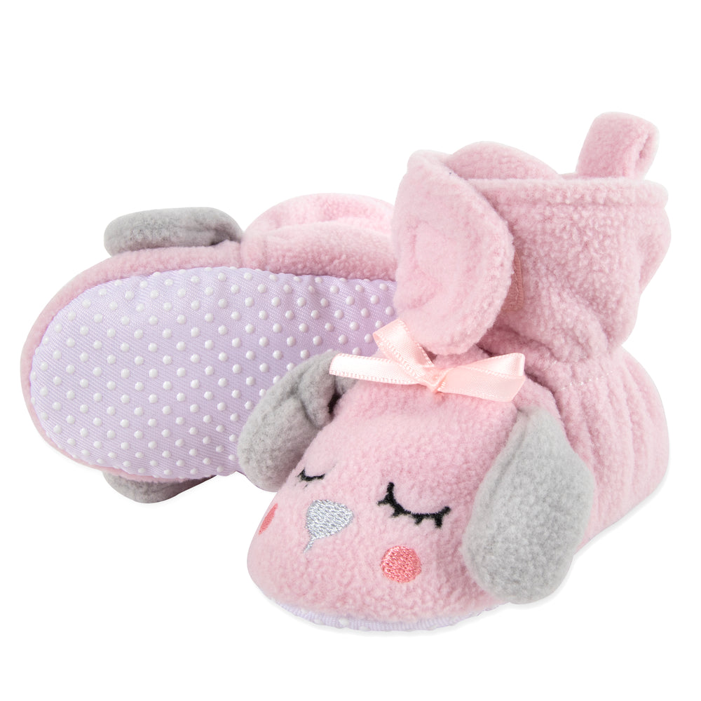 Baby Booties - Cozy Pink Puppy