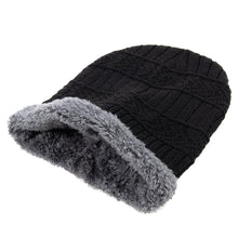 Load image into Gallery viewer, Ultra Warm Sherpa Knit Hat - Black
