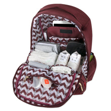 Load image into Gallery viewer, Fisher-Price Signature Morgan Backpack Diaper Bag - Burgundy
