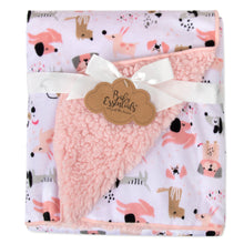 Load image into Gallery viewer, Baby Fleece Blankets 36&quot; x 30&quot; - Pink Puppy
