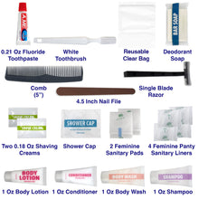 Load image into Gallery viewer, Deluxe Feminine 20 Piece Hygiene Kit
