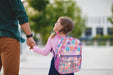 17-Inch Printed Backpack with 8-Piece School Supplies Kit - Purple Floral