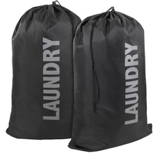 Load image into Gallery viewer, Wholesale &quot;Laundry&quot; Graphic Drawstring Laundry Bag 2-Pack - Black
