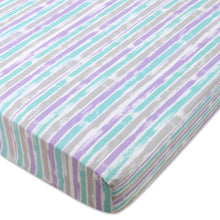 Load image into Gallery viewer, 2-Pack Baby Crib Mattress Fitted Sheets - Hearts &amp; Stripes
