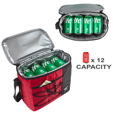 Load image into Gallery viewer, Fridge Pak 12 Can Bungee Cooler Bag With Front Zippered Pocket - 4 Colors
