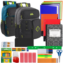 Load image into Gallery viewer, 18&quot; Multi Pocket Backpack with 45-Piece School Supply Kit - 2 Colors
