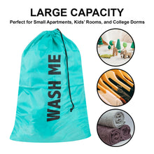 Load image into Gallery viewer, &quot;Wash Me&quot; Graphic Drawstring Laundry Bag 2-Pack - Turquoise
