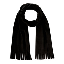 Load image into Gallery viewer, Adult Fleece Scarves 60&quot; x 8&quot; With Fringe - Black Only
