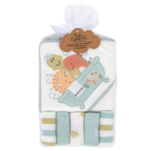 Load image into Gallery viewer, 6 Piece Hooded Towel &amp; Wash Cloth Baby Bath Sets - Little Dinosaurs
