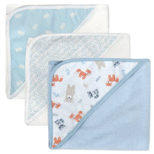 Load image into Gallery viewer, 6 Piece Hooded Bath Towel &amp; Wash Cloth Baby Bath Sets - Woodland Theme
