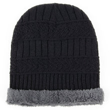 Load image into Gallery viewer, Ultra Warm Sherpa Knit Hat - Black
