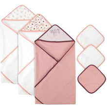 Load image into Gallery viewer, 6-pc. Baby Bath Set w/ Hooded Towel &amp; Wash Cloths - Daddy&#39;s Little Sweetie
