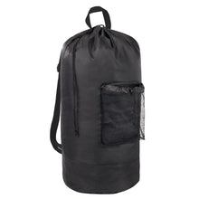 Load image into Gallery viewer, Laundry Bag Backpack with Front Mesh Pocket - Black
