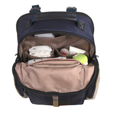 Load image into Gallery viewer, Baby Essentials Two Tone Diaper Bag Backpack w Changing Pad - Navy
