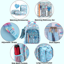 Load image into Gallery viewer, 17-Inch Unicorn Backpack &amp; Lunch Bag with 14-Piece School Supply Kit
