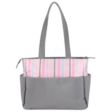 Load image into Gallery viewer, Baby Essentials Diaper Bag Tote 5 Piece Set Pink Rainbow Themed
