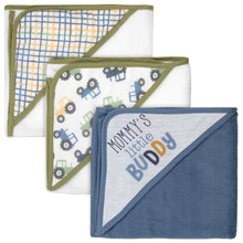 Load image into Gallery viewer, 6-pc. Baby Bath Set w/ Hooded Towel &amp; Wash Cloths - Daddy&#39;s Little Buddy
