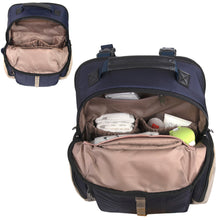 Load image into Gallery viewer, Baby Essentials Two Tone Diaper Bag Backpack w Changing Pad - Navy
