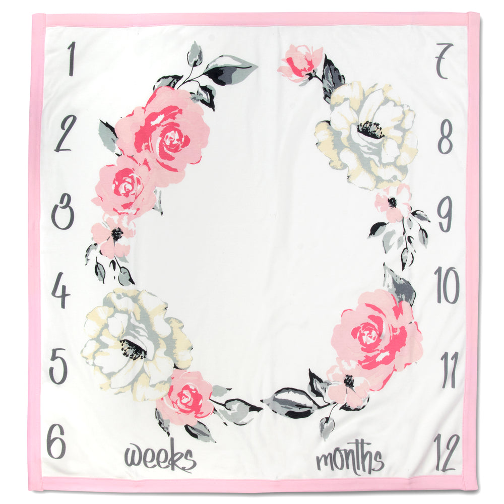 Photo Op Milestone Blanket - Pink Floral