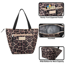 Load image into Gallery viewer, Fridge Pak Leopard/Striped Lunch Tote Bag
