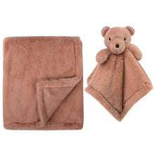 Load image into Gallery viewer, Baby 2 Piece Set Fleece Blankets 36&quot; x 30&quot; &amp; Snuggler - Bear
