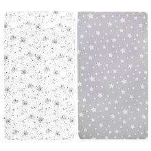 Load image into Gallery viewer, 2-Pack Baby Crib Mattress Fitted Sheets - Grey Sky
