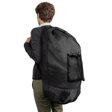 Load image into Gallery viewer, Laundry Bag Backpack with Front Mesh Pocket - Black
