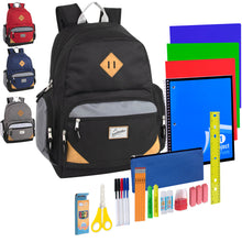 Load image into Gallery viewer, 19&quot; Duo Compartment Backpack with 30-Piece School Supply Kit - 4 Colors
