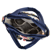 Load image into Gallery viewer, Baby Essentials Quilted Floral Diaper Bag Tote- Navy
