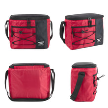 Load image into Gallery viewer, Fridge Pak 12 Can Bungee Cooler Bag With Front Zippered Pocket - 4 Colors
