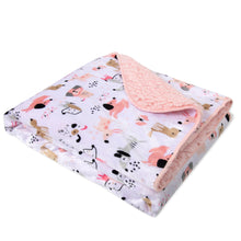 Load image into Gallery viewer, Baby Fleece Blankets 36&quot; x 30&quot; - Pink Puppy
