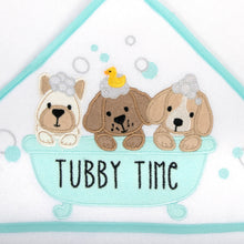 Load image into Gallery viewer, 6 Piece Hooded Bath Towel &amp; Wash Cloth Baby Bath Sets - Puppy Tubby Theme
