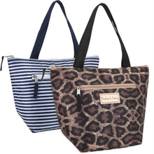 Load image into Gallery viewer, Fridge Pak Leopard/Striped Lunch Tote Bag
