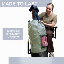 Load image into Gallery viewer, Wholesale Laundry Bag Backpack with Front Mesh Pocket - Khaki
