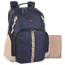 Load image into Gallery viewer, Baby Essentials Two Tone Diaper Bag Backpack w Changing Pad - Navy
