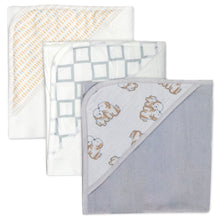 Load image into Gallery viewer, 6 Piece Hooded Bath Towel &amp; Wash Cloth Baby Bath Sets - Puppy Theme
