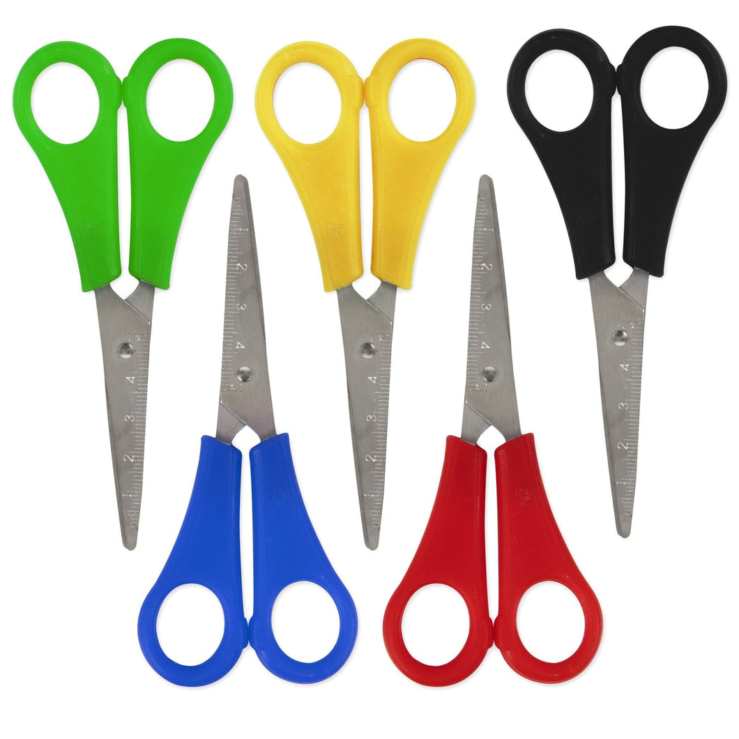 Bulk 5-Inch Kids Scissors with Pointed Tip - Assorted Colors