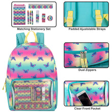 Load image into Gallery viewer, 17&quot; Butterfly Backpack School Supply Kit (9pcs)
