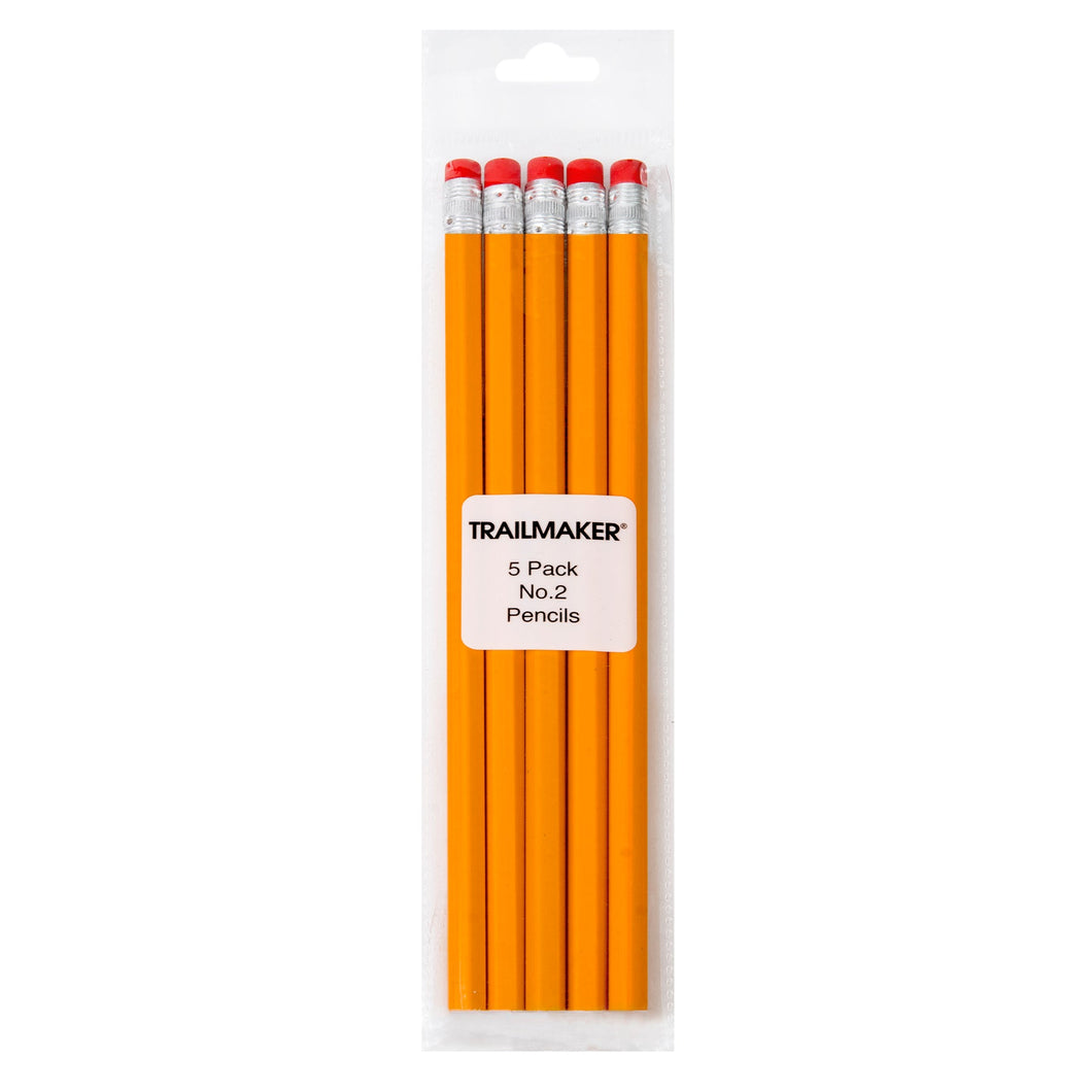 Yellow Wood-Cased No. 2 Pencils - 5 Pack